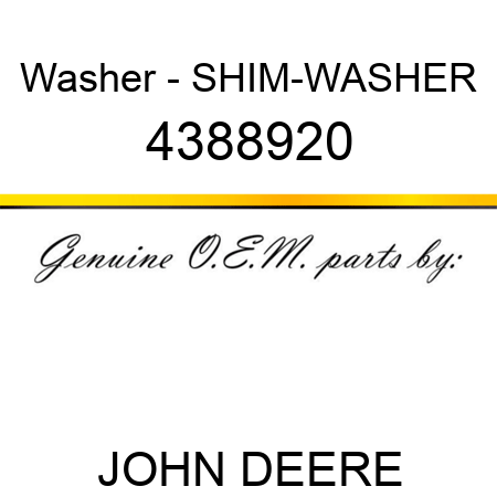 Washer - SHIM-WASHER 4388920