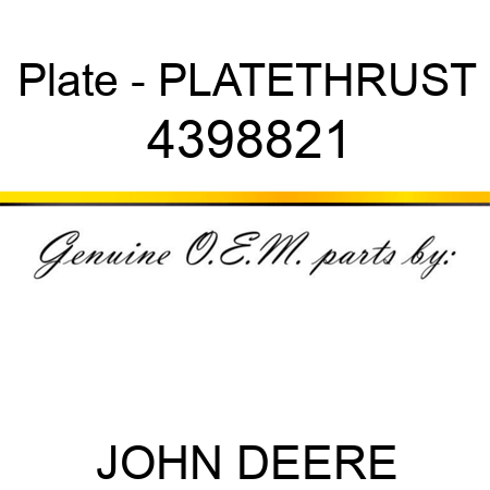 Plate - PLATE,THRUST 4398821