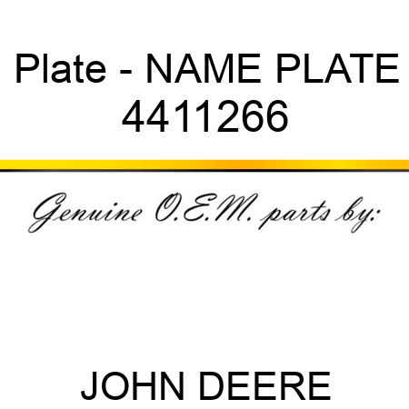 Plate - NAME PLATE 4411266