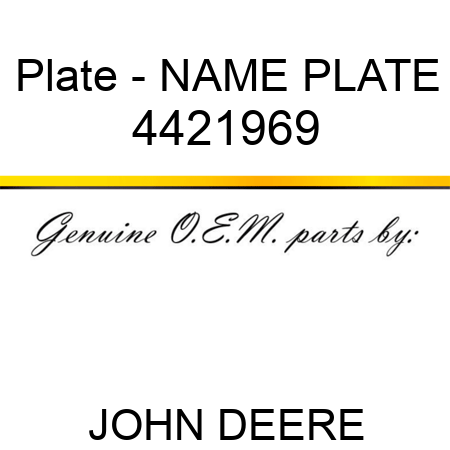 Plate - NAME PLATE 4421969