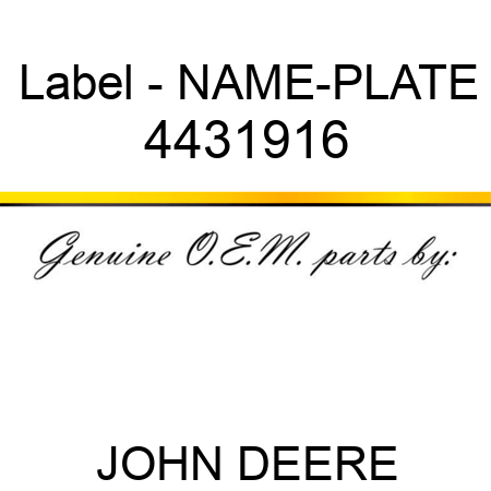 Label - NAME-PLATE 4431916