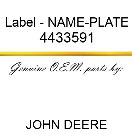 Label - NAME-PLATE 4433591