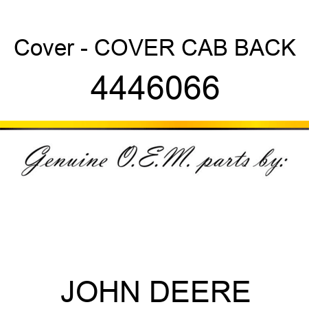 Cover - COVER, CAB BACK 4446066