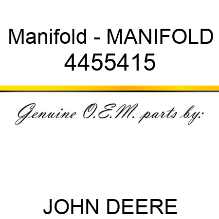 Manifold - MANIFOLD 4455415