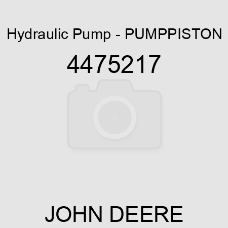 Hydraulic Pump - PUMP,PISTON 4475217
