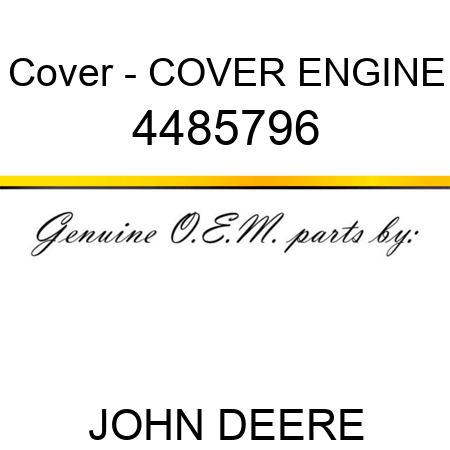 Cover - COVER, ENGINE 4485796