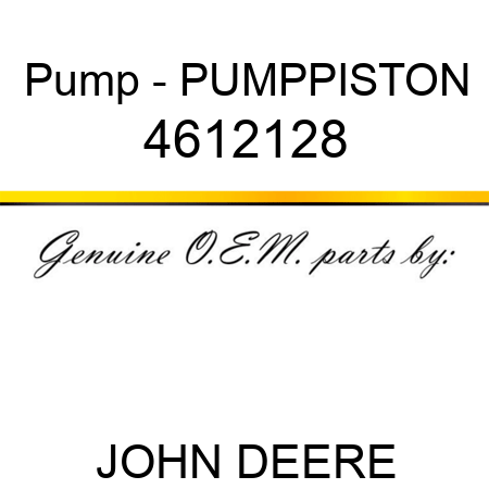 Pump - PUMPPISTON 4612128