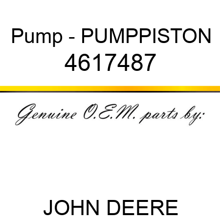 Pump - PUMPPISTON 4617487