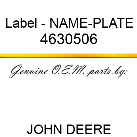 Label - NAME-PLATE 4630506