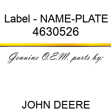 Label - NAME-PLATE 4630526