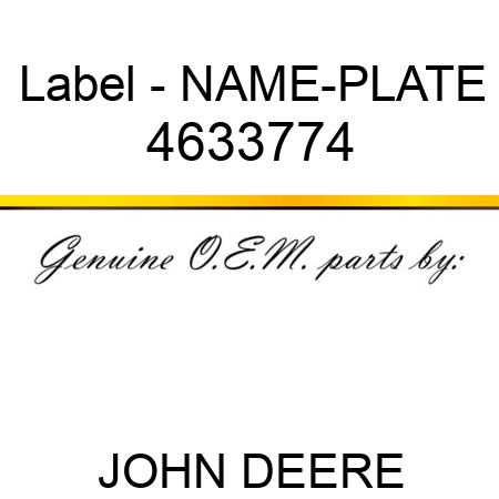 Label - NAME-PLATE 4633774