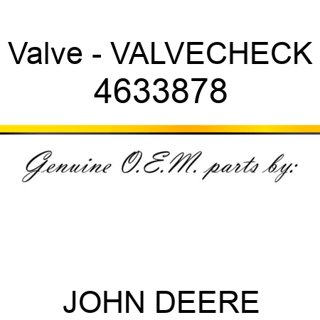 Valve - VALVECHECK 4633878