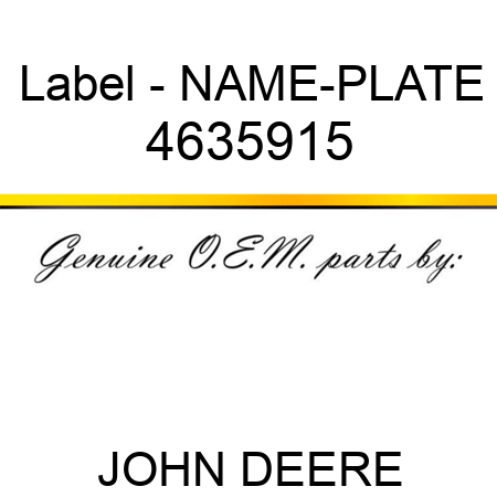 Label - NAME-PLATE 4635915