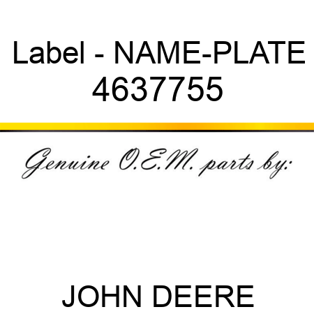 Label - NAME-PLATE 4637755
