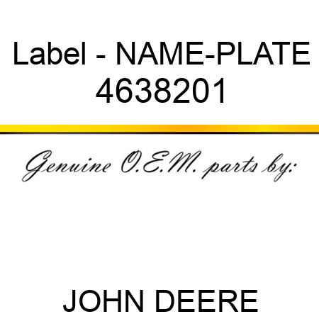 Label - NAME-PLATE 4638201