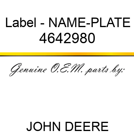 Label - NAME-PLATE 4642980