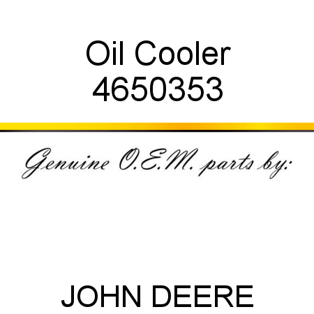Oil Cooler 4650353