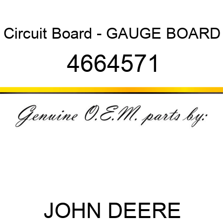 Circuit Board - GAUGE BOARD 4664571