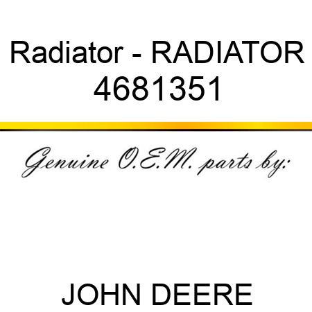 Radiator - RADIATOR 4681351