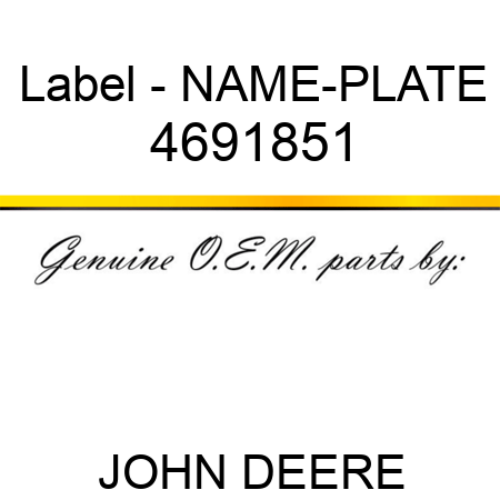 Label - NAME-PLATE 4691851