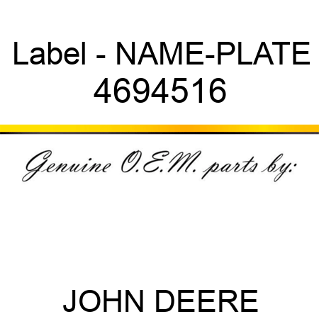Label - NAME-PLATE 4694516