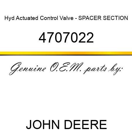 Hyd Actuated Control Valve - SPACER SECTION 4707022