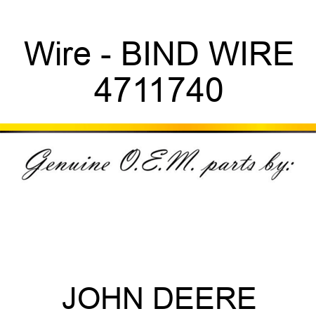 Wire - BIND WIRE 4711740