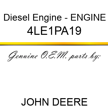Diesel Engine - ENGINE 4LE1PA19