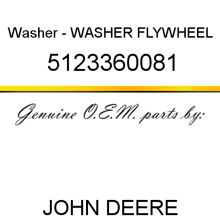 Washer - WASHER, FLYWHEEL 5123360081