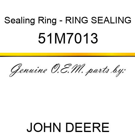 Sealing Ring - RING, SEALING 51M7013