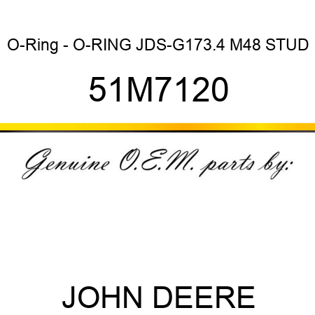 O-Ring - O-RING, JDS-G173.4 M48 STUD 51M7120