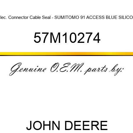 Elec. Connector Cable Seal - SUMITOMO 91 ACCESS BLUE SILICON 57M10274