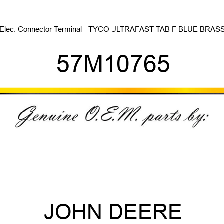 Elec. Connector Terminal - TYCO ULTRAFAST TAB F BLUE BRASS 57M10765