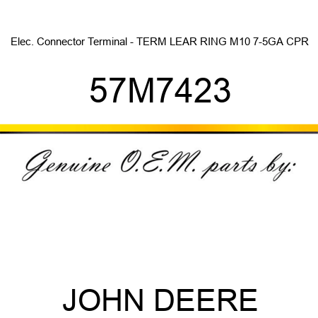 Elec. Connector Terminal - TERM LEAR RING M10 7-5GA CPR 57M7423
