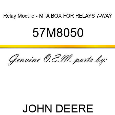 Relay Module - MTA BOX FOR RELAYS 7-WAY 57M8050