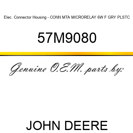 Elec. Connector Housing - CONN MTA MICRORELAY 6W F GRY PLSTC 57M9080