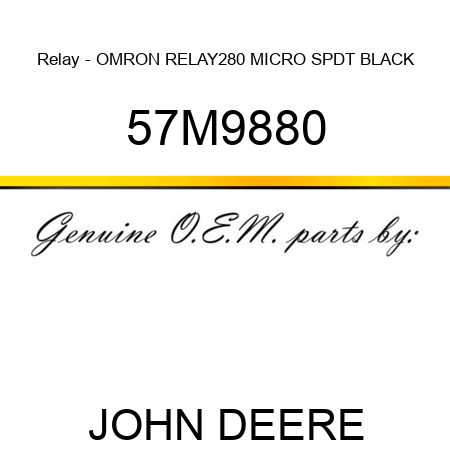 Relay - OMRON RELAY,280 MICRO SPDT BLACK 57M9880