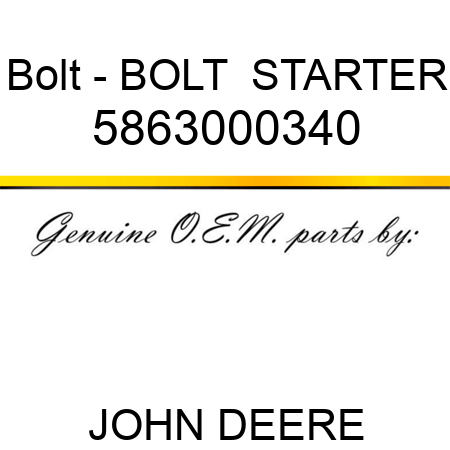 Bolt - BOLT,  STARTER 5863000340