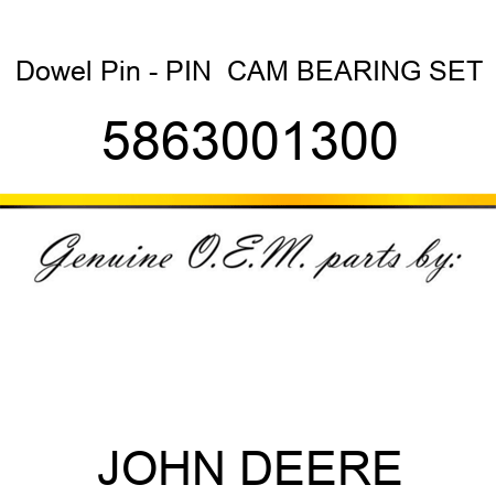 Dowel Pin - PIN,  CAM BEARING SET 5863001300