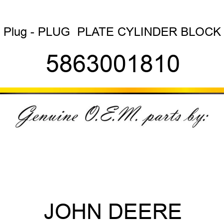 Plug - PLUG,  PLATE, CYLINDER BLOCK 5863001810
