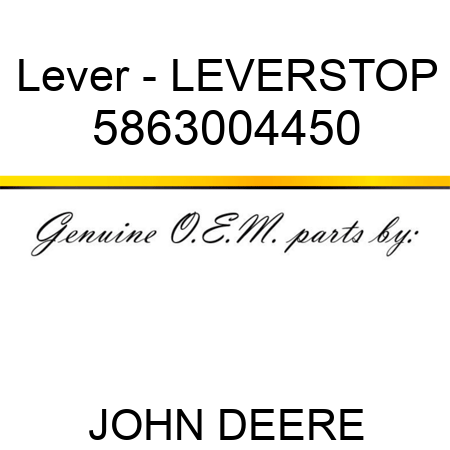 Lever - LEVER,STOP 5863004450
