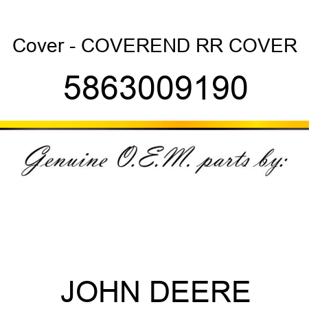 Cover - COVER,END, RR COVER 5863009190