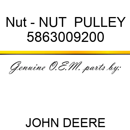 Nut - NUT,  PULLEY 5863009200