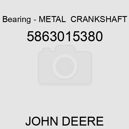 Bearing - METAL,  CRANKSHAFT 5863015380