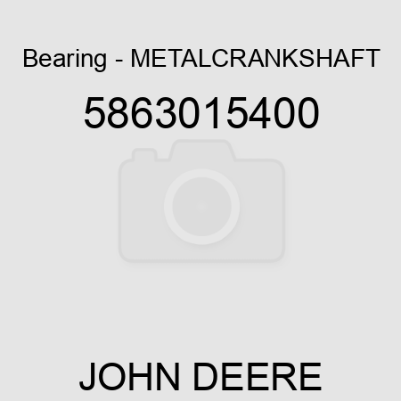 Bearing - METAL,CRANKSHAFT 5863015400