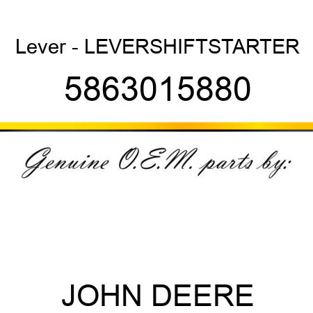 Lever - LEVER,SHIFT,STARTER 5863015880