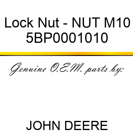 Lock Nut - NUT M10 5BP0001010