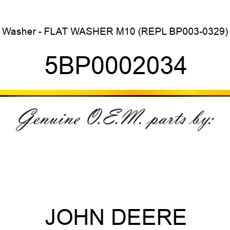 Washer - FLAT WASHER M10 (REPL BP003-0329) 5BP0002034