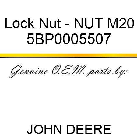 Lock Nut - NUT M20 5BP0005507