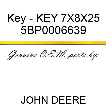 Key - KEY 7X8X25 5BP0006639